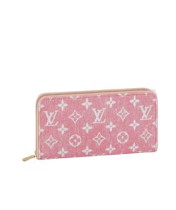 Louis Vuitton Monogram Jacquard Denim Zippy Wallet Pink 20Cm M81182