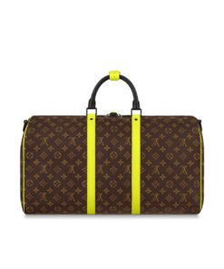 Louis Vuitton Keepall Bandouliere 50 Brown And Chartreuse Macassar Canvas M45866