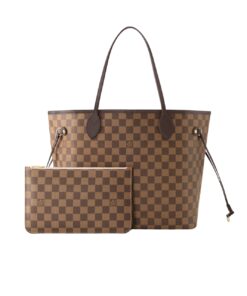 Louis Vuitton Damier Ebene Neverfull Mm Brown And Light Pink 32Cm N41603