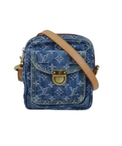 Louis Vuitton Camera Bag Blue Denim Monogram And Vachetta Trim 19Cm