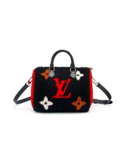 Louis Vuitton Monogram Teddy Speedy Bandouliere Black 30Cm