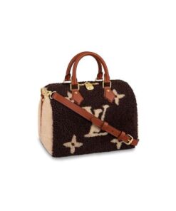 Louis Vuitton Monogram Teddy Speedy Bandouliere Black 30Cm