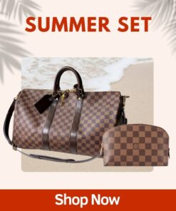 Summer Set Louis Vuitton: Keepall Bandoulière 45 Damier Ebene Canvas + Cosmetic PM Pouch